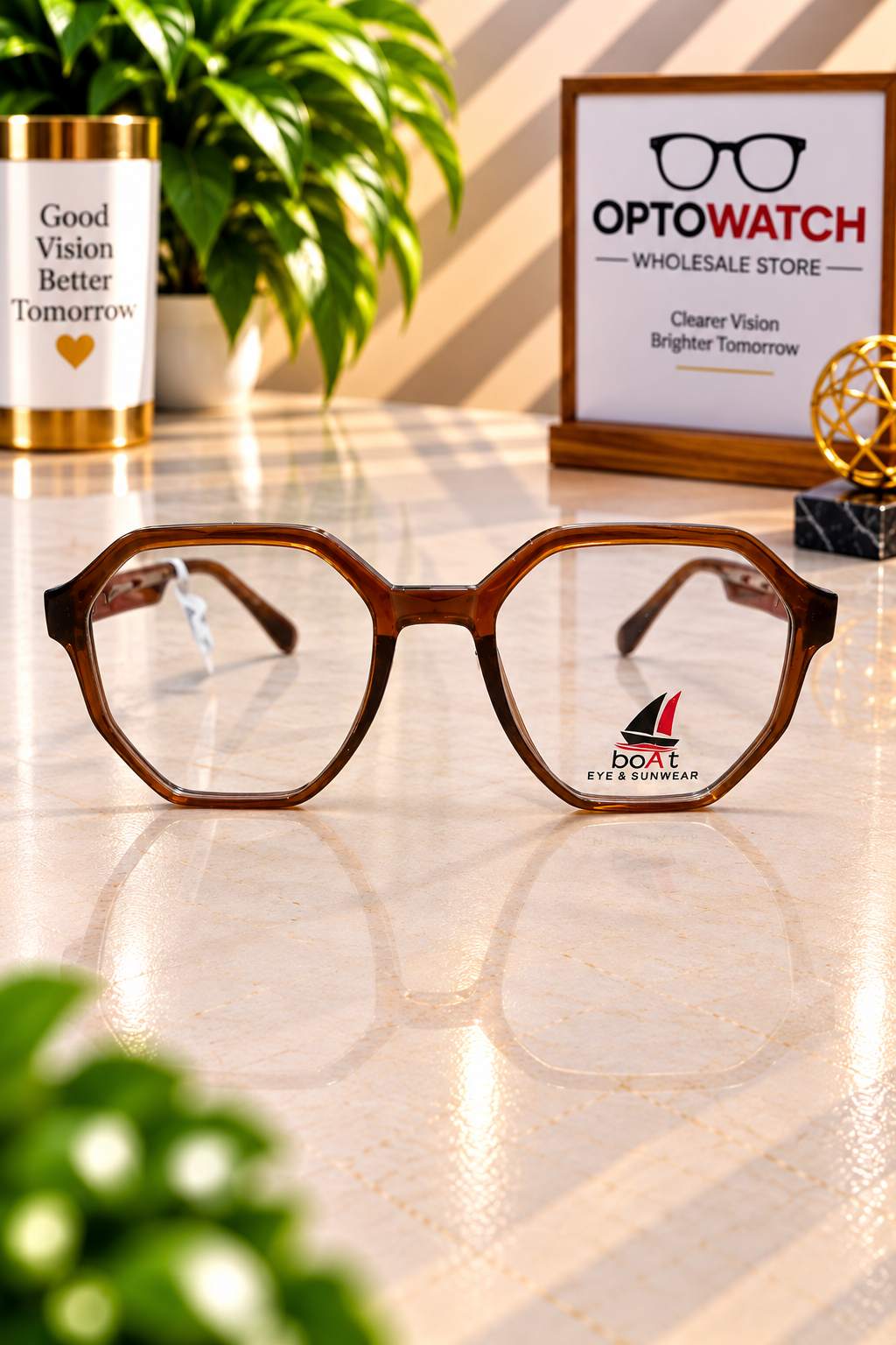 LENSKART STYLE LIGHT WEIGHT BROWN COLOR TR FIBER FRAME HAXA DEZINE