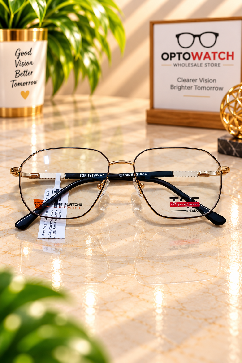LENSKART STYLE LIGHT WEIGHT GOLD BLACK COLOR METAL FRAME