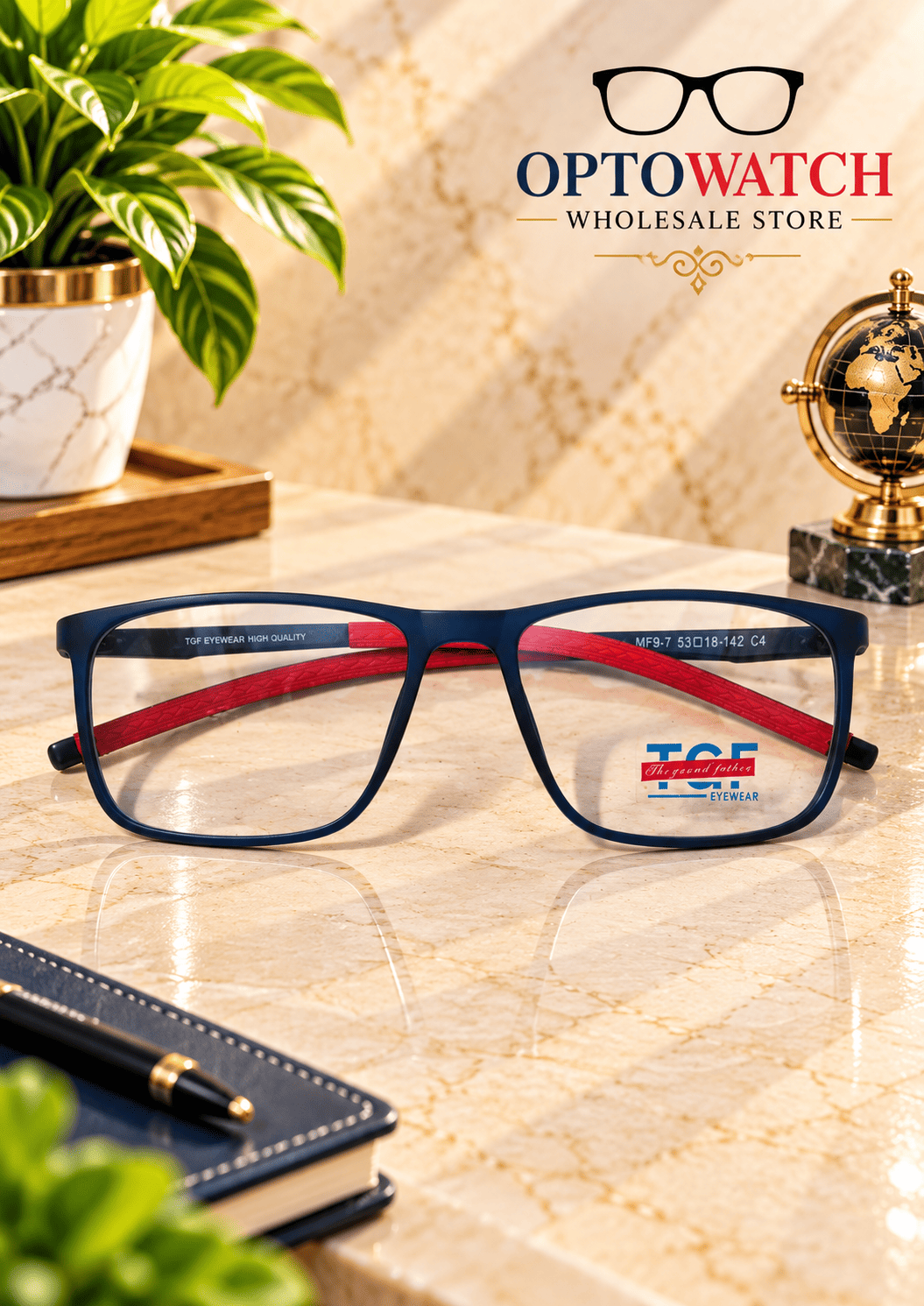 LENSKART TYLE LIGHT WEIGHT BLUE FRONT COLOR REDBLUE HANDEL MEDIUM SIZE