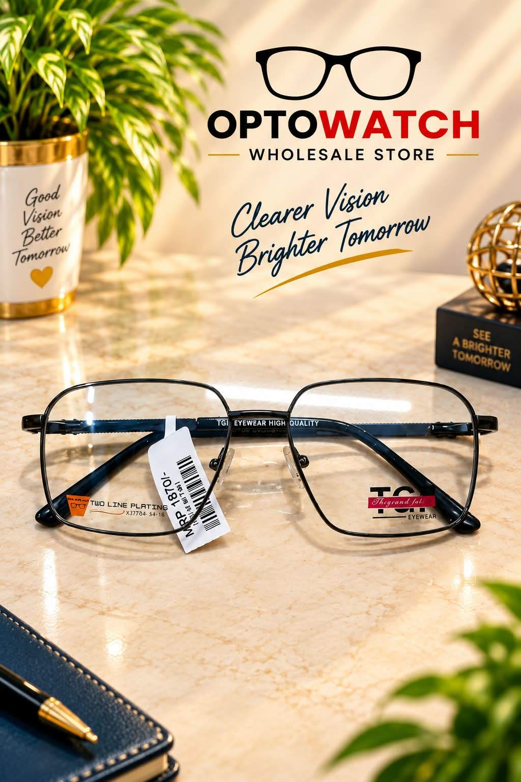 LENSKART STYLE HALF RIM LIGHT WEIGHT METAL FRAME